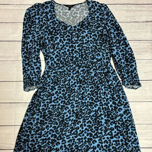 Banana Republic Blue Blouson Dress Size Medium Petite